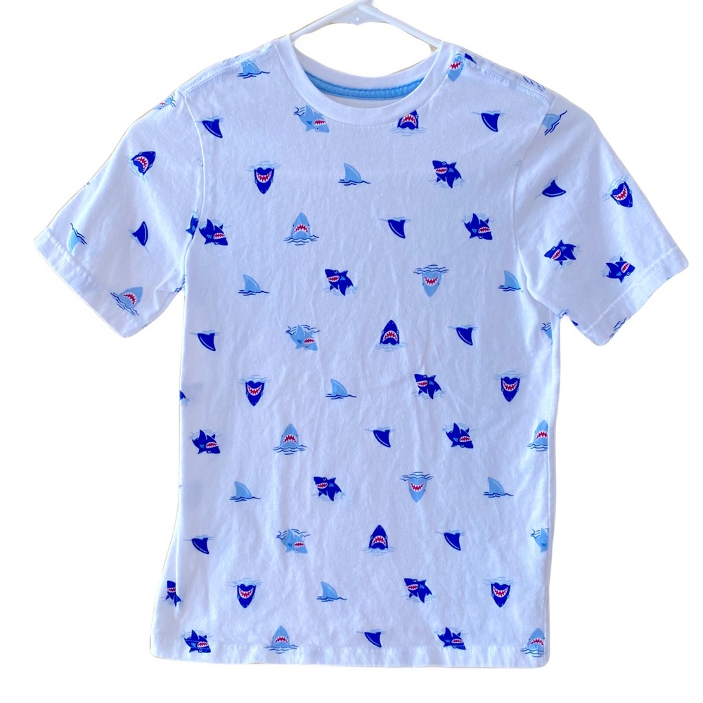 365 KIDS GRANIMALS Shark Print White T-Shirt